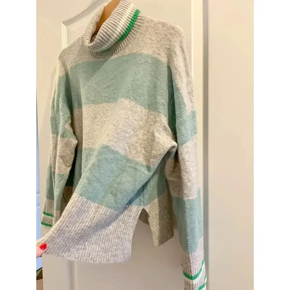 J. Crew Striped Turtleneck Sweater in Supersoft Yarn